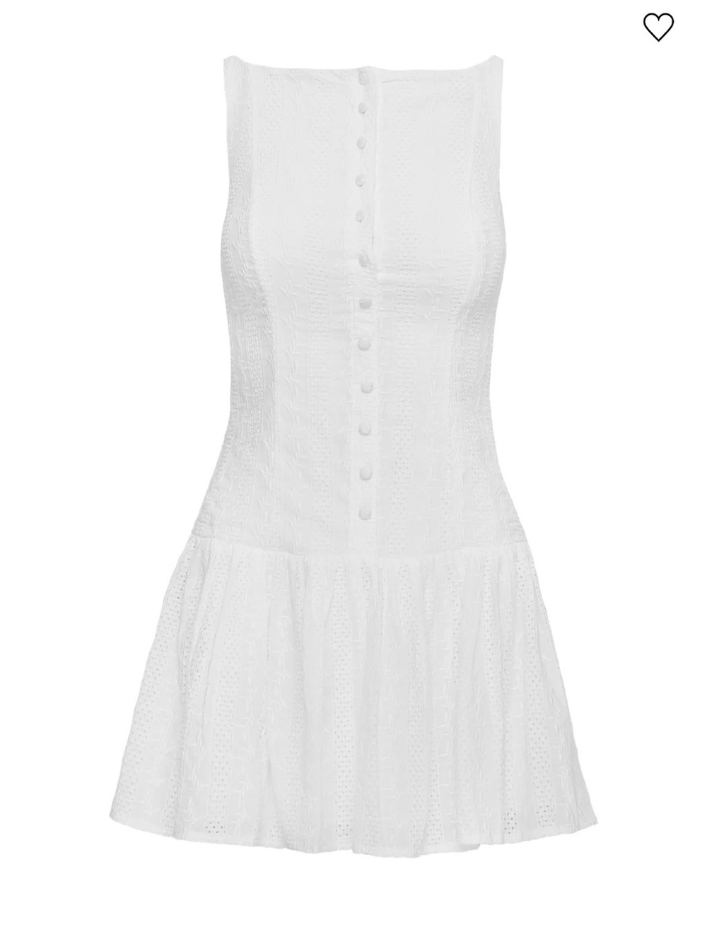 Princess Polly White Textured Button-Front Mini Dress - Picture 2 of 3